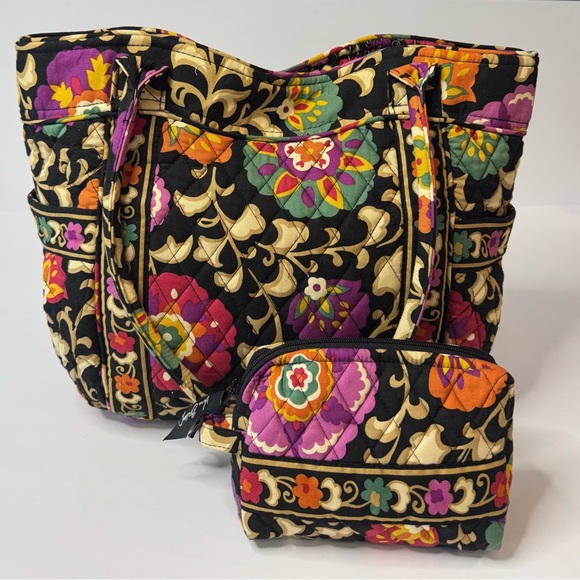 Vera Bradley Handbags - Vera Bradley Suzani Medium Tote w/ Small Makeup Bag, 2 piece bundle, NWOT